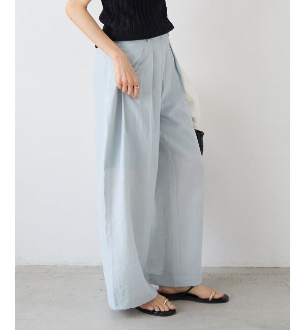 「vaneumリネンブレンドタックワイドパンツ」|その他|