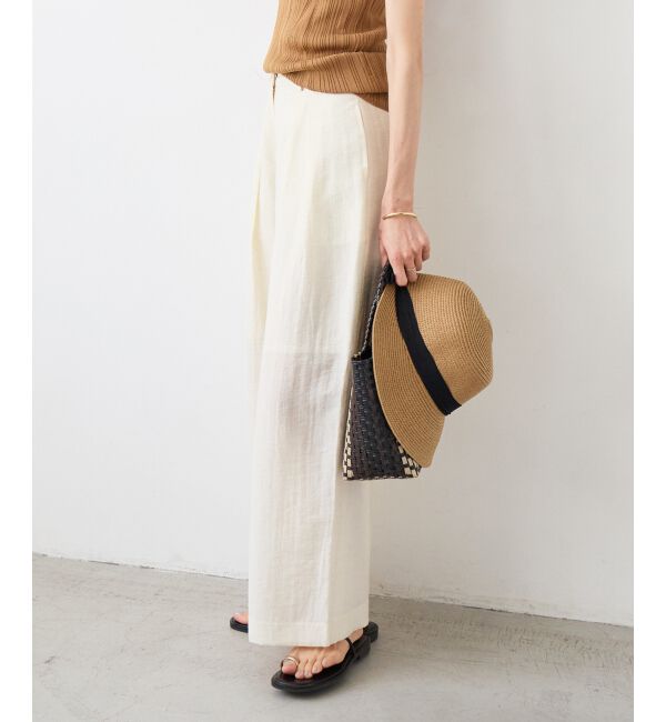  「vaneumリネンブレンドタックワイドパンツ」|その他|