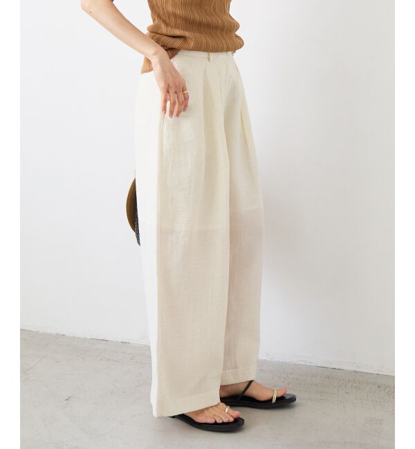  「vaneumリネンブレンドタックワイドパンツ」|その他|