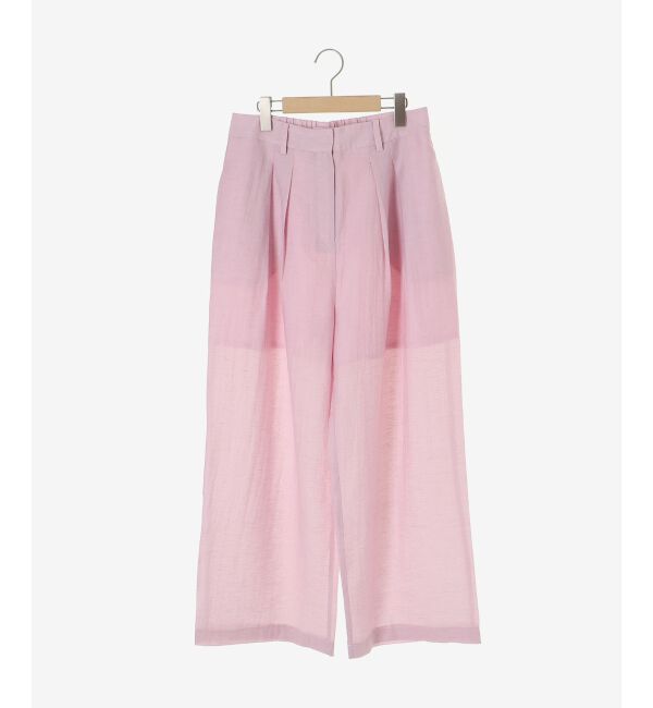  「vaneumリネンブレンドタックワイドパンツ」|その他|ピンク