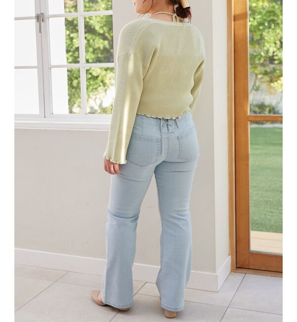 MAJESTICLEGON「美脚フレアデニムパンツ」|デニム|