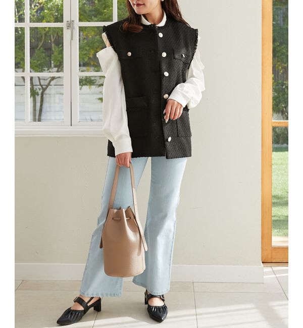 MAJESTICLEGON「美脚フレアデニムパンツ」|デニム|