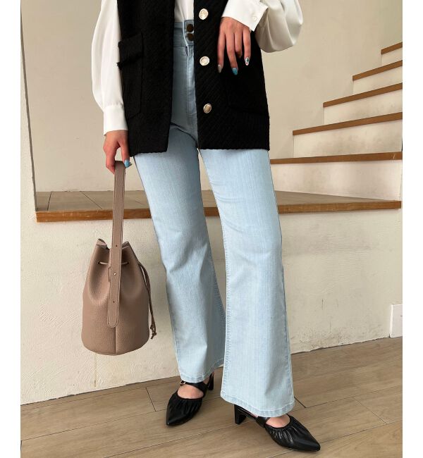 MAJESTICLEGON「美脚フレアデニムパンツ」|デニム|