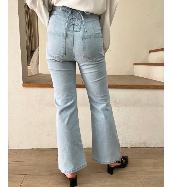 MAJESTICLEGON「美脚フレアデニムパンツ」|デニム|