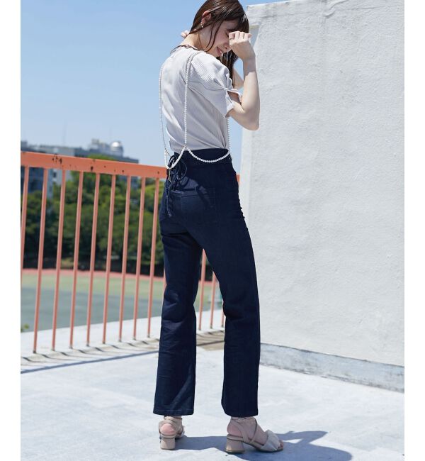 MAJESTICLEGON「美脚フレアデニムパンツ」|デニム|