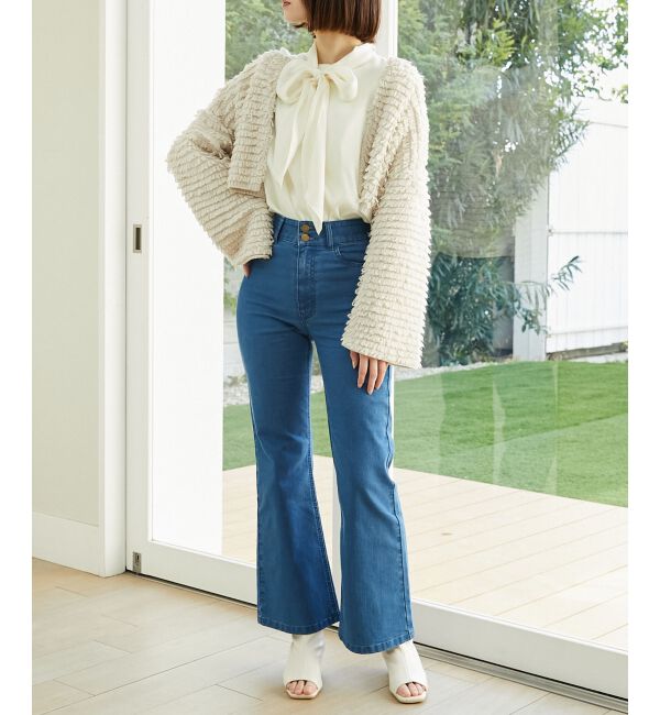 MAJESTICLEGON「美脚フレアデニムパンツ」|デニム|