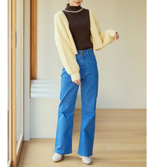 MAJESTICLEGON「美脚フレアデニムパンツ」|デニム|