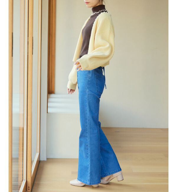 MAJESTICLEGON「美脚フレアデニムパンツ」|デニム|