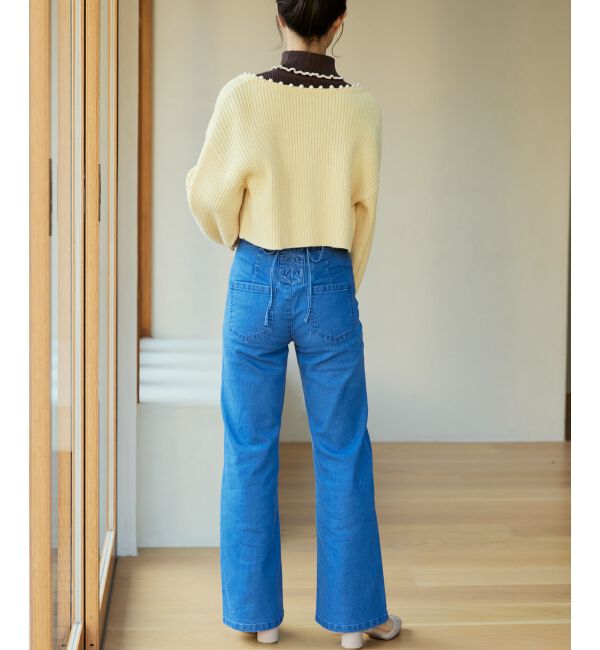 MAJESTICLEGON「美脚フレアデニムパンツ」|デニム|