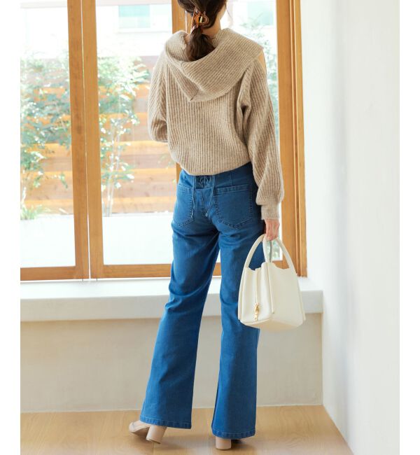 MAJESTICLEGON「美脚フレアデニムパンツ」|デニム|