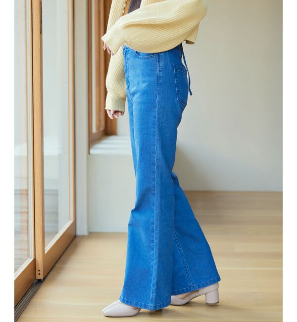 MAJESTICLEGON「美脚フレアデニムパンツ」|デニム|