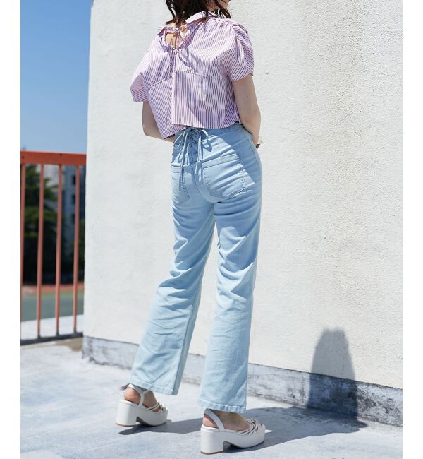 MAJESTICLEGON「美脚フレアデニムパンツ」|デニム|