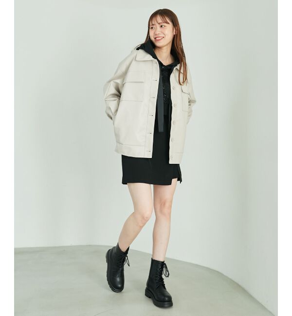 MAJESTICLEGON「フェイクレザーオーバーブルゾン」|ブルゾン・スタジャン|