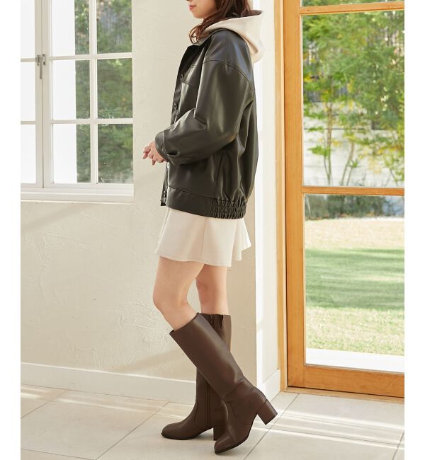 MAJESTICLEGON「フェイクレザーオーバーブルゾン」|ブルゾン・スタジャン|