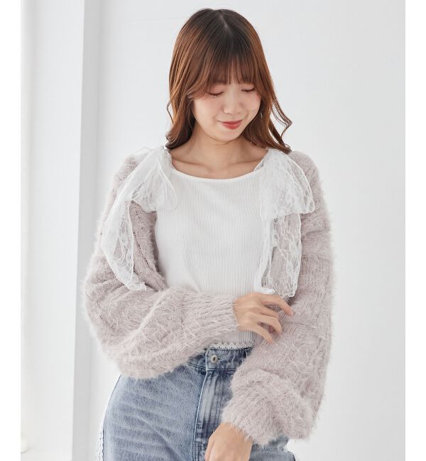 MAJESTICLEGON「肩リボンリブトップス」|Tシャツ・カットソー|