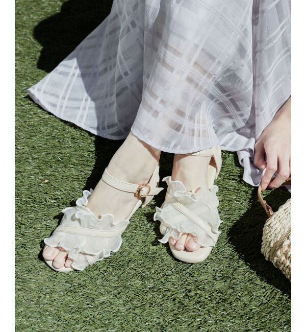 「シアーフリルサンダル」|サンダル|