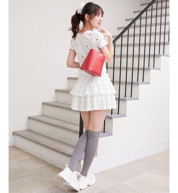  「カットレースフリルミニスカパン」|スカート|