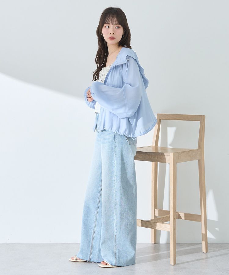 earth music&ecology「セルフカットワイドデニムパンツ」|デニム|