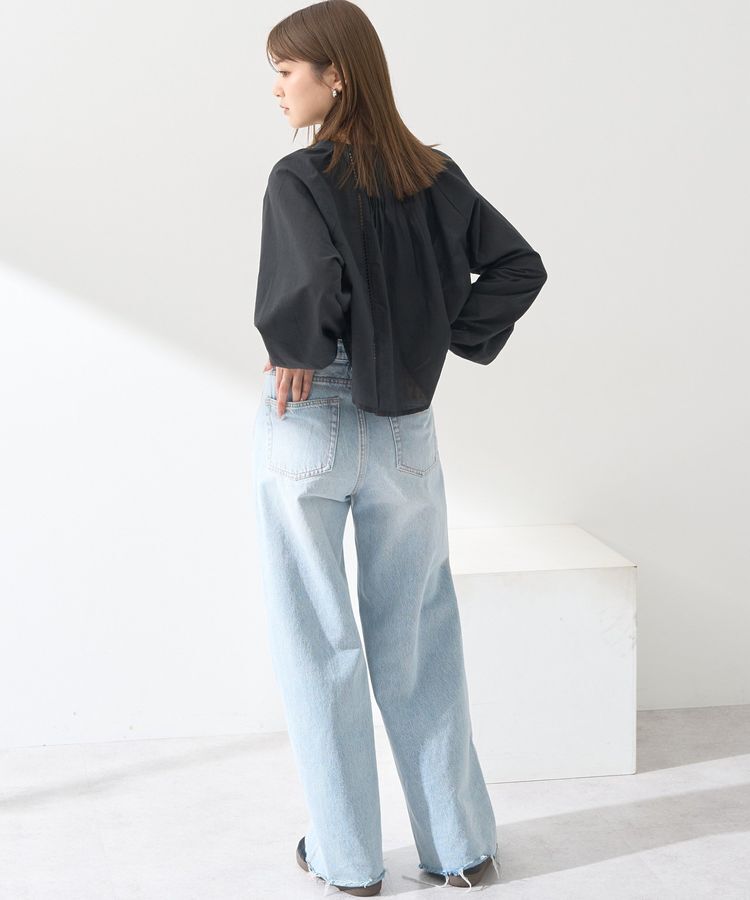 earth music&ecology「セルフカットワイドデニムパンツ」|デニム|