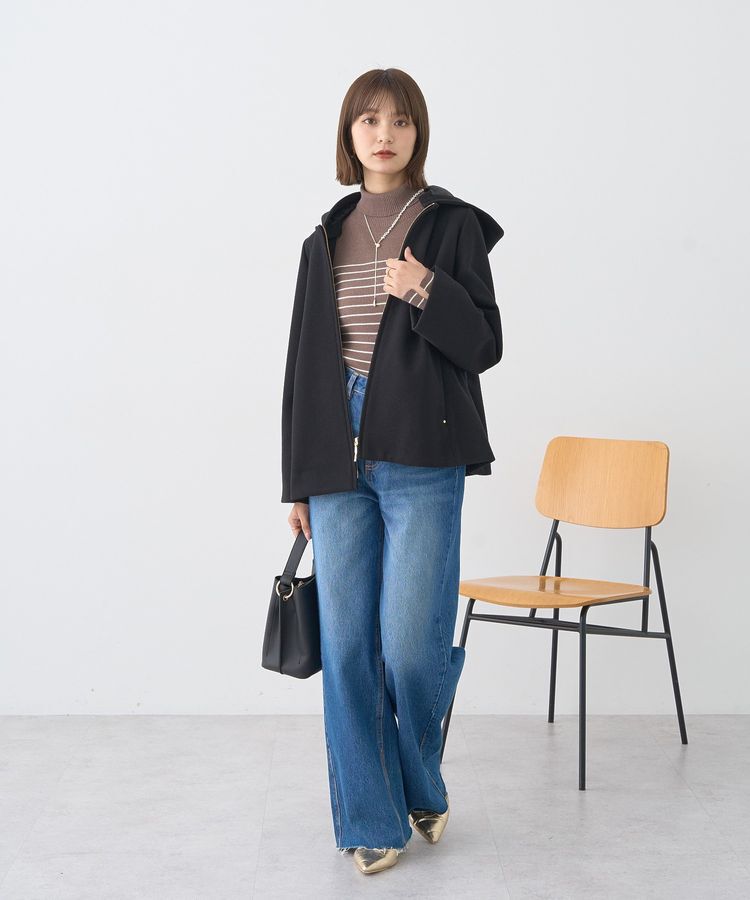 earth music&ecology「セルフカットワイドデニムパンツ」|デニム|