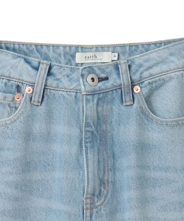 earth music&ecology「セルフカットワイドデニムパンツ」|デニム|
