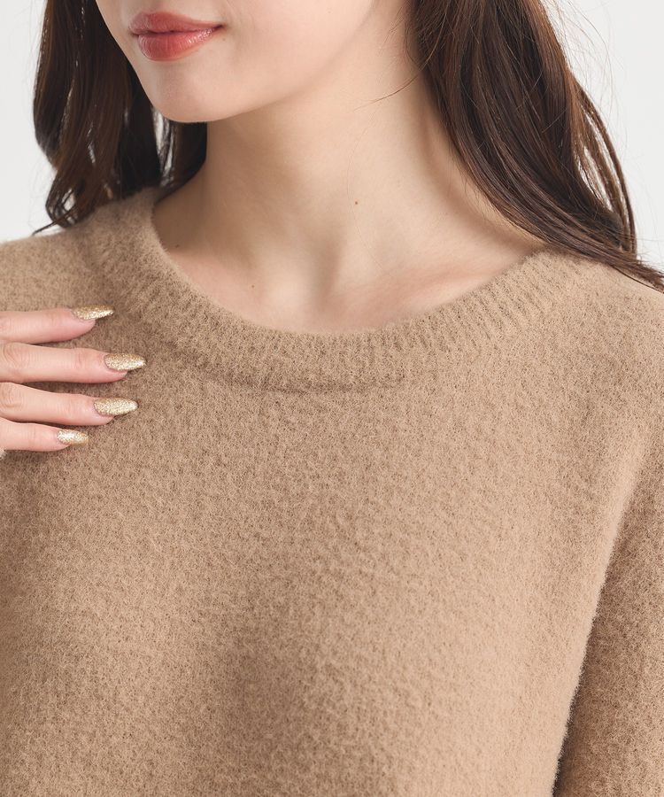 earth music&ecology「パウダーシャギーシャーリングニットミニワンピース」|ワンピース|