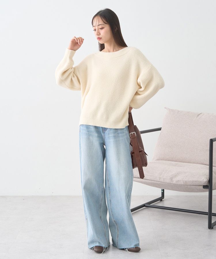 earth music&ecology「パウダーシャギー畦プルオーバー」|ニット・セーター|