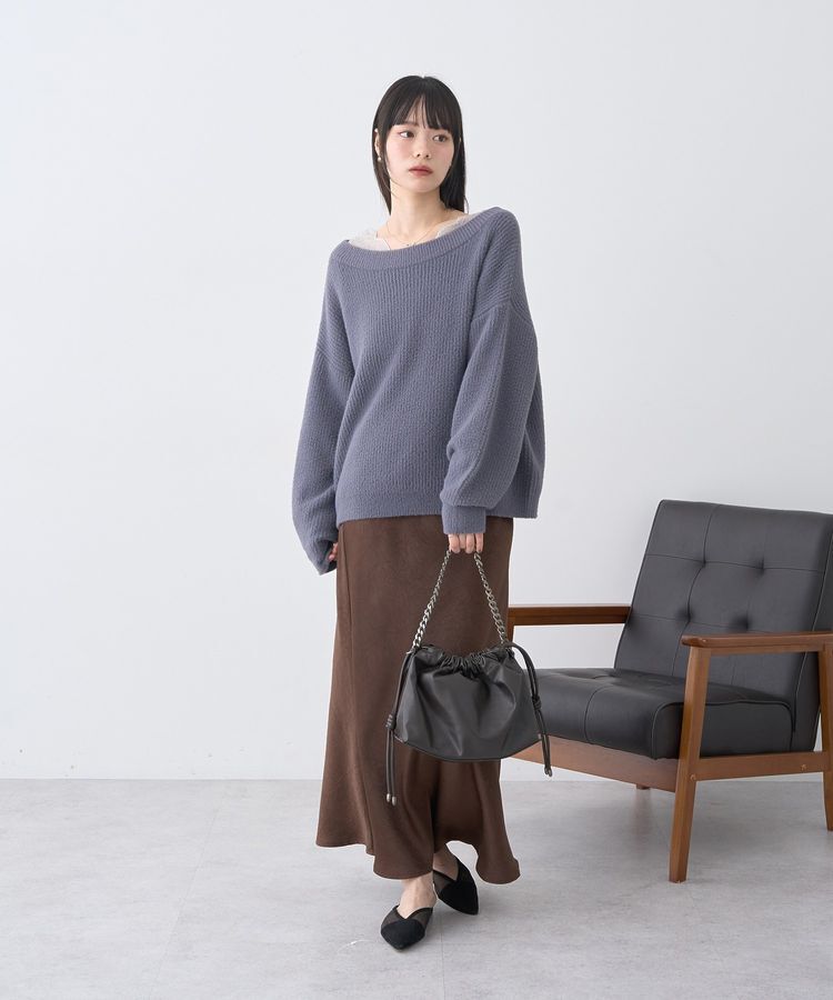 earth music&ecology「パウダーシャギー畦プルオーバー」|ニット・セーター|