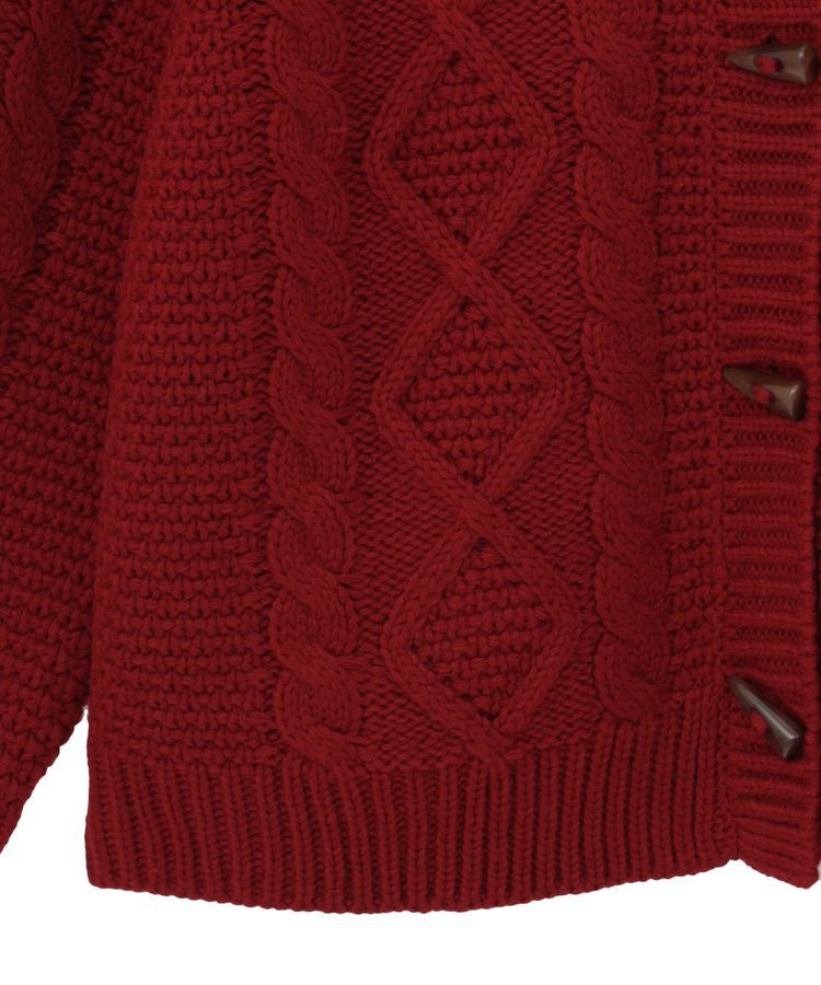 earth music&ecology「フラワーモチーフトグルボタンニットカーディガン」|カーディガン|