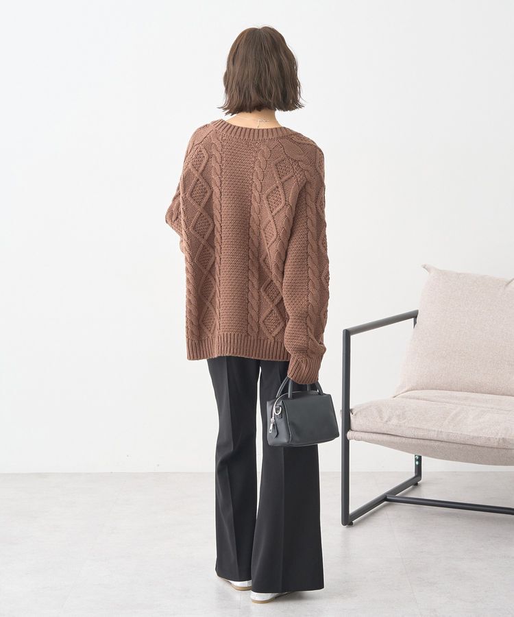 earth music&ecology「フラワーモチーフトグルボタンニットカーディガン」|カーディガン|