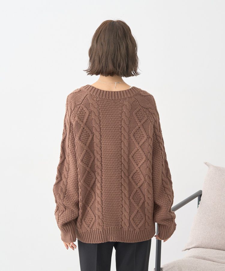 earth music&ecology「フラワーモチーフトグルボタンニットカーディガン」|カーディガン|