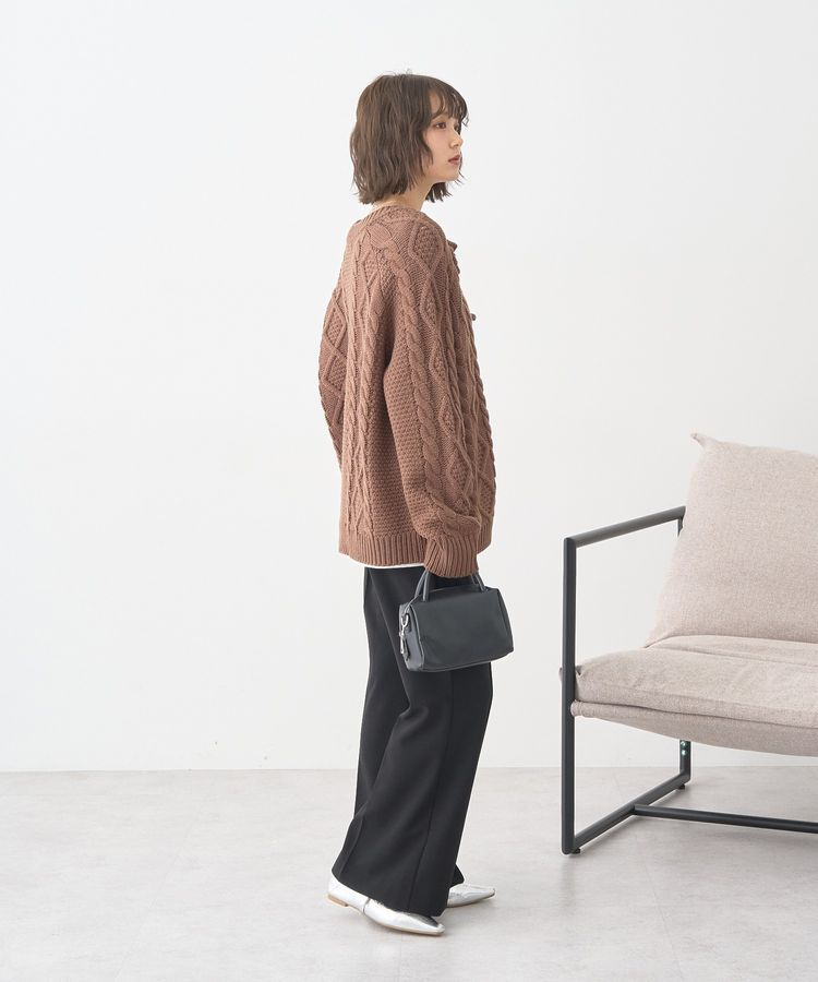 earth music&ecology「フラワーモチーフトグルボタンニットカーディガン」|カーディガン|