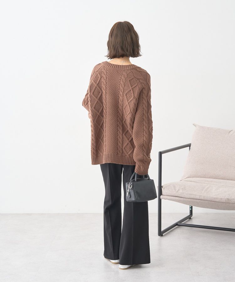 earth music&ecology「フラワーモチーフトグルボタンニットカーディガン」|カーディガン|