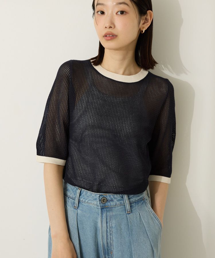 AMERICAN HOLIC「メッシュニットリンガーTシャツ」|ニット・セーター|
