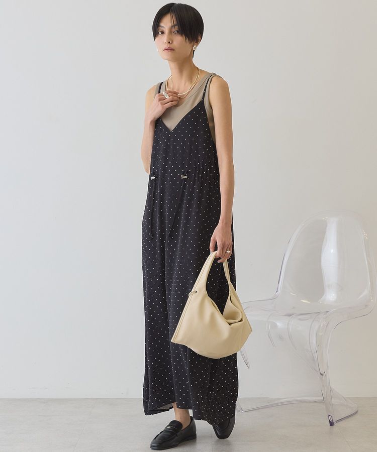 AMERICAN HOLIC「サイドシャーリングVネックドットキャミワンピース」|ワンピース|