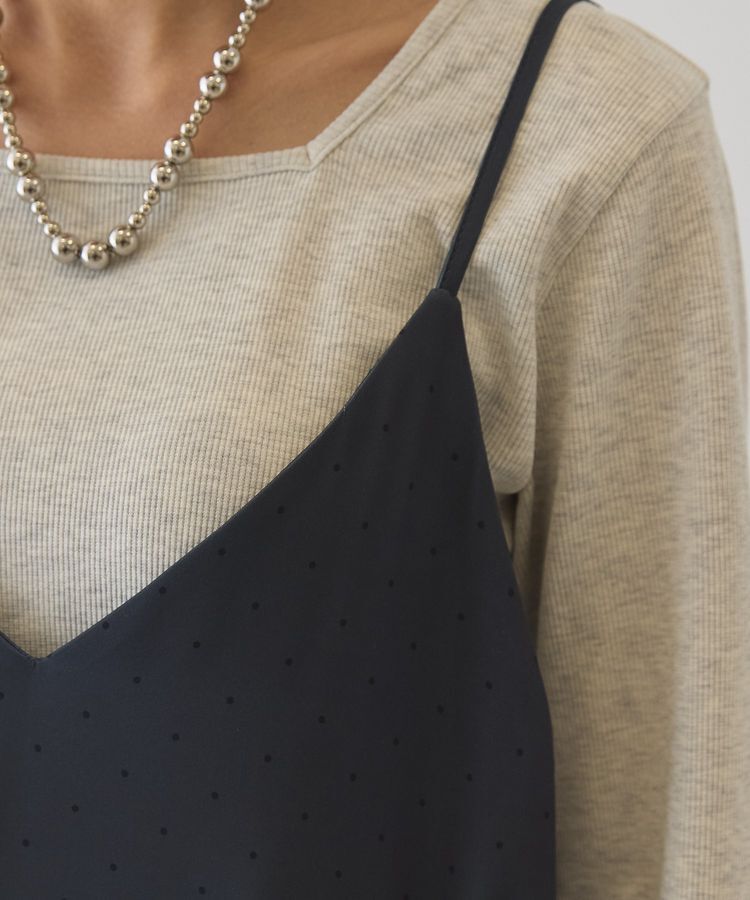 AMERICAN HOLIC「サイドシャーリングVネックドットキャミワンピース」|ワンピース|