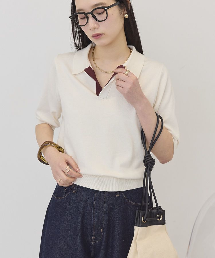 AMERICAN HOLIC「襟付き配色ニット」|ニット・セーター|