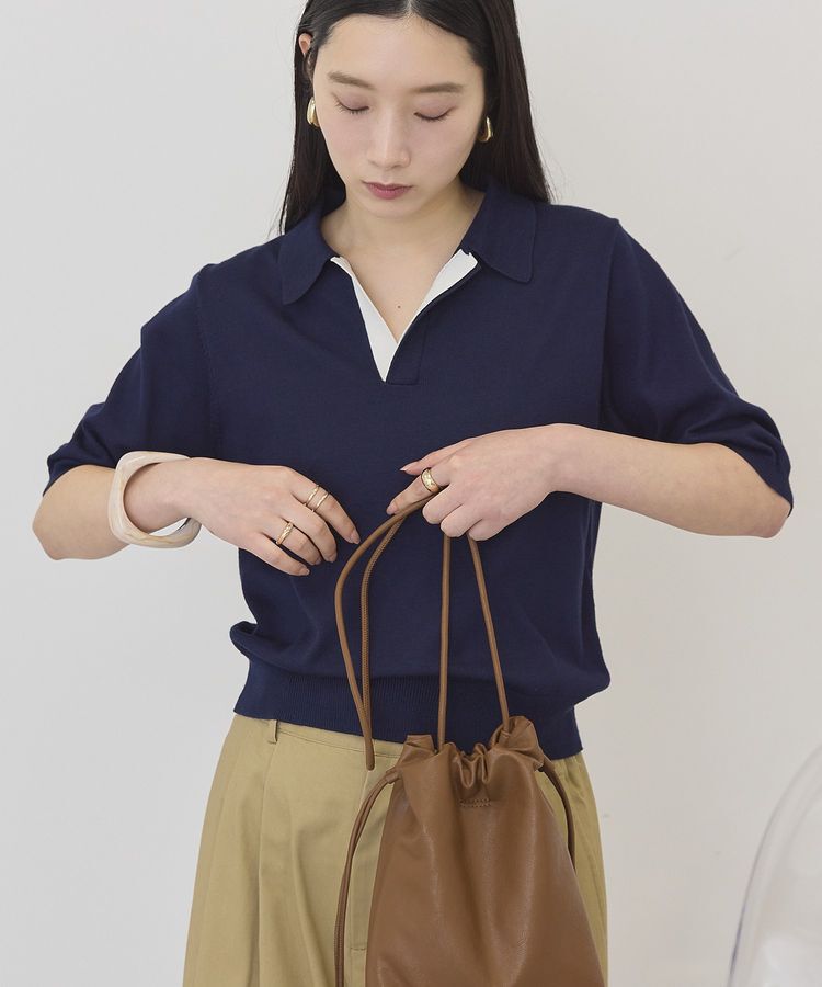 AMERICAN HOLIC「襟付き配色ニット」|ニット・セーター|Navy