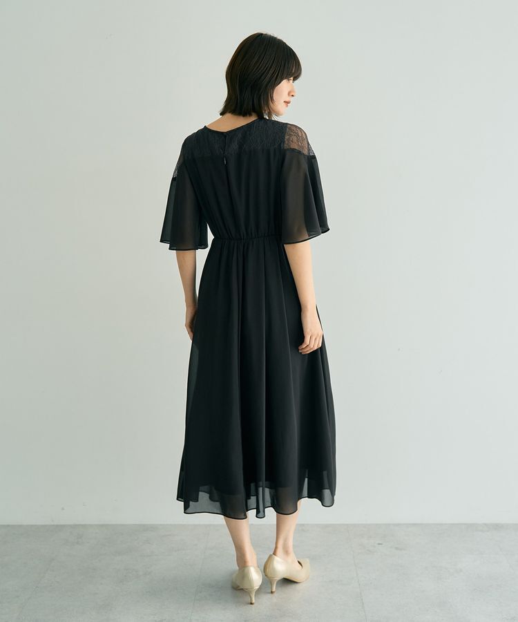 YECCA VECCA「レース切替シフォンドレス」|ワンピース|