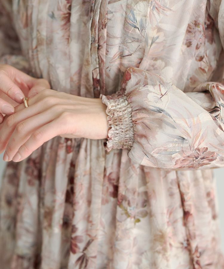 YECCA VECCA「ぼかしフラワー柄ワンピース」|ワンピース|