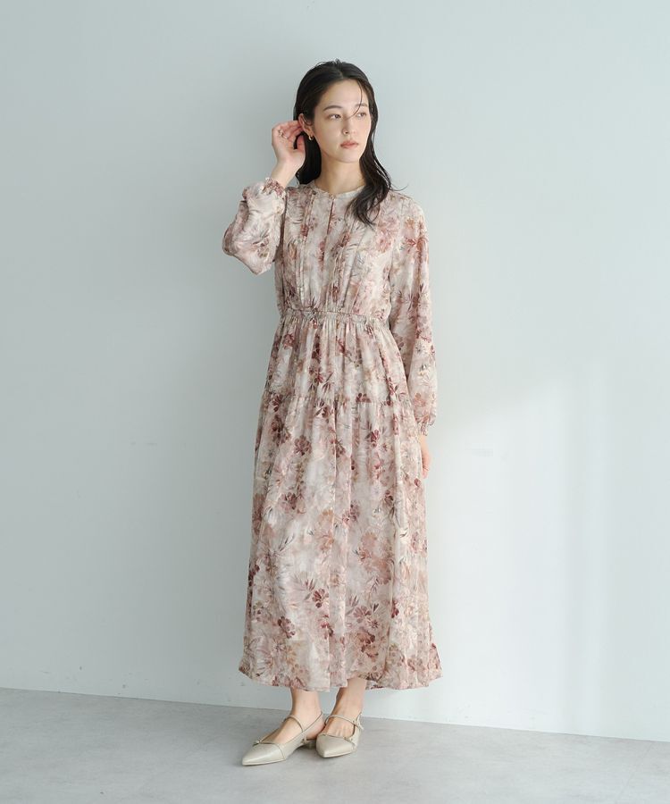 YECCA VECCA「ぼかしフラワー柄ワンピース」|ワンピース|