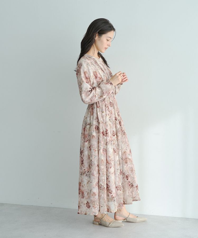 YECCA VECCA「ぼかしフラワー柄ワンピース」|ワンピース|