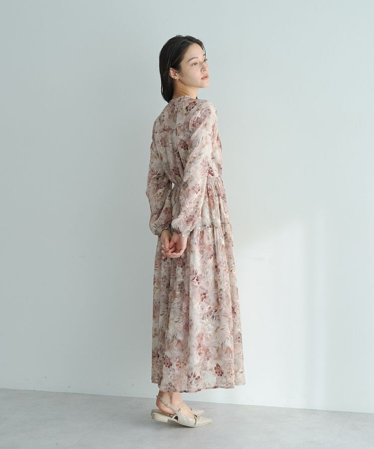 YECCA VECCA「ぼかしフラワー柄ワンピース」|ワンピース|