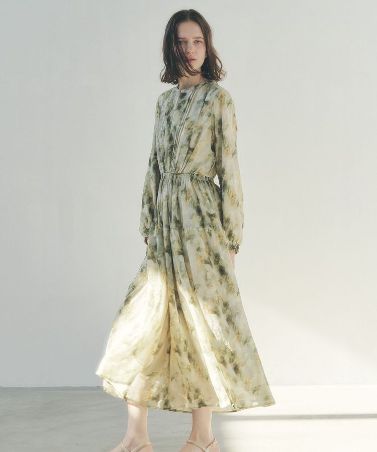 YECCA VECCA「ぼかしフラワー柄ワンピース」|ワンピース|