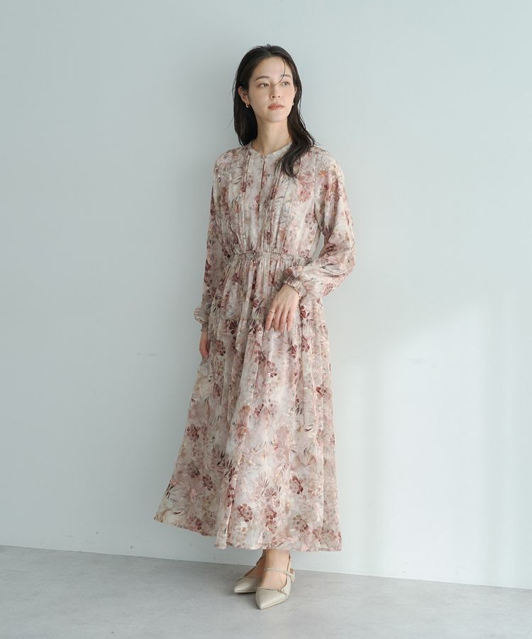 YECCA VECCA「ぼかしフラワー柄ワンピース」|ワンピース|Pink Beige