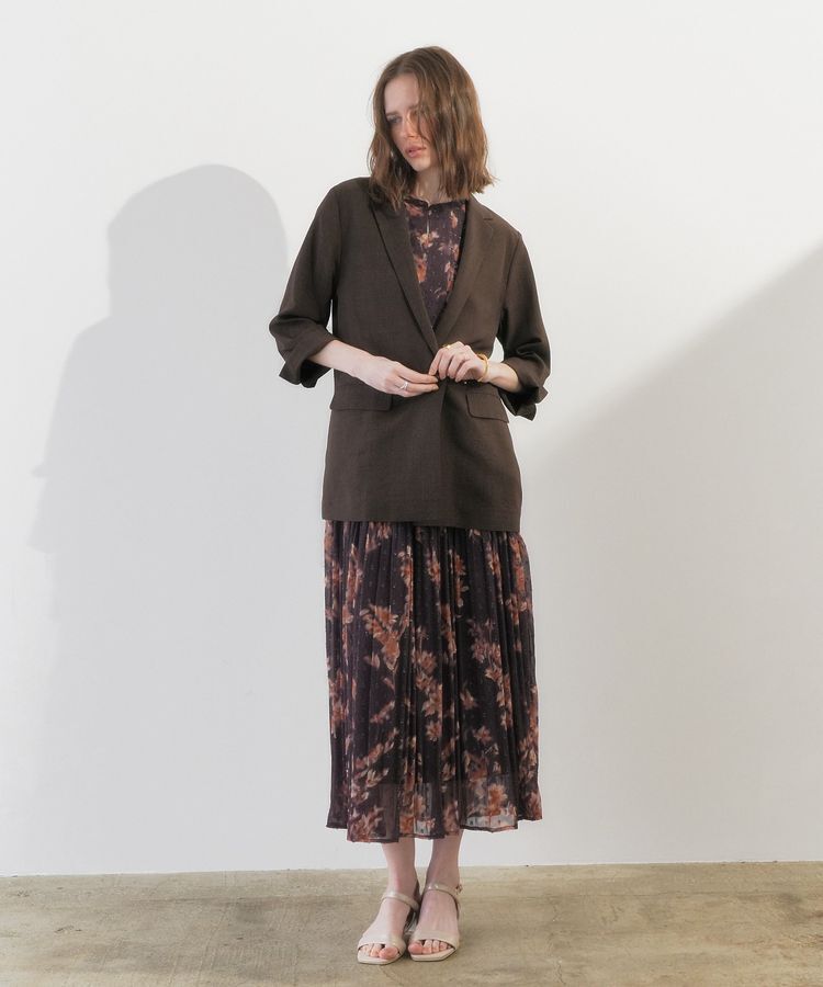 YECCA VECCA「ぼかし柄プリーツワンピース」|ワンピース|