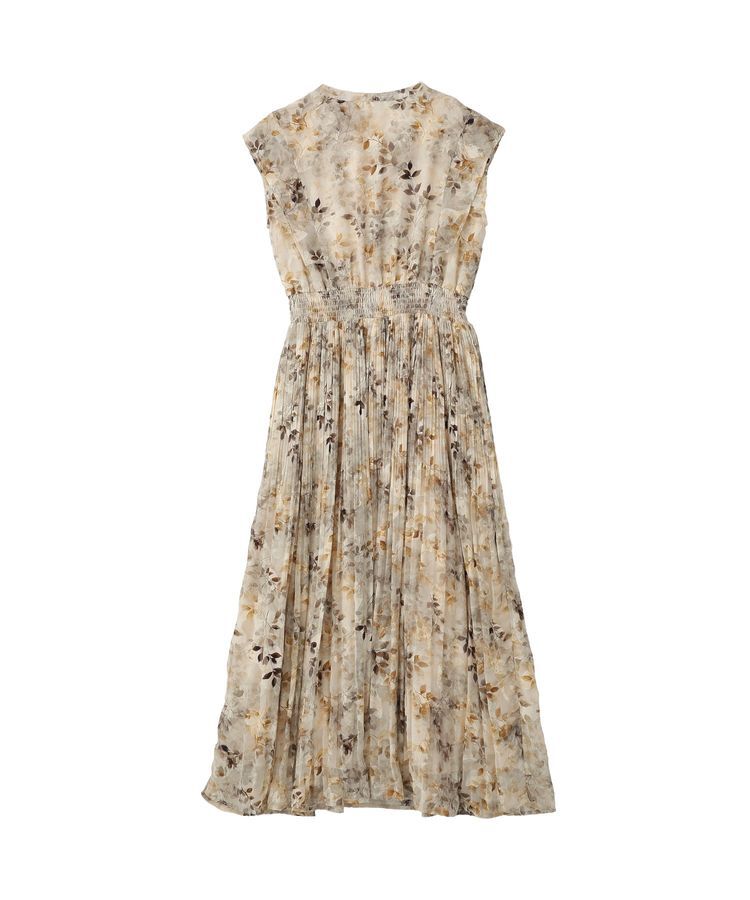 YECCA VECCA「ぼかし柄プリーツワンピース」|ワンピース|