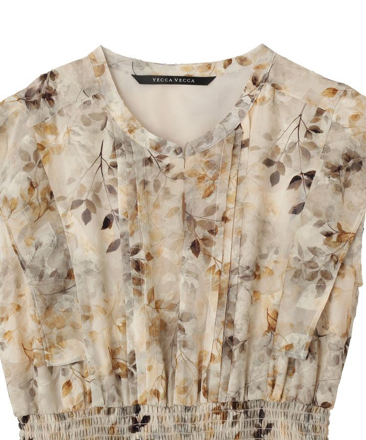 YECCA VECCA「ぼかし柄プリーツワンピース」|ワンピース|