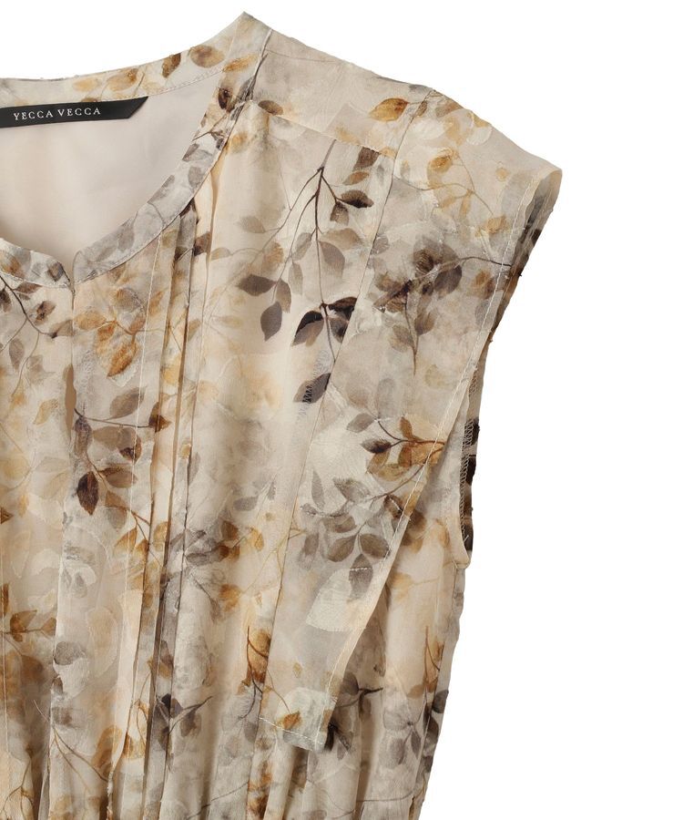 YECCA VECCA「ぼかし柄プリーツワンピース」|ワンピース|