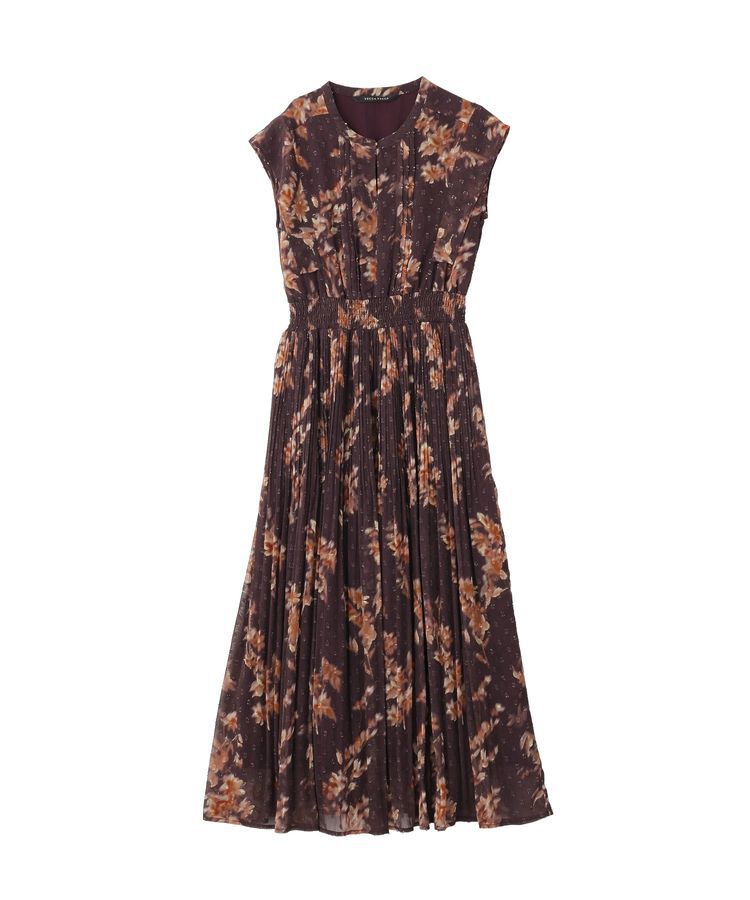 YECCA VECCA「ぼかし柄プリーツワンピース」|ワンピース|